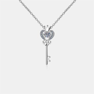 Key Shape Moissanite 925 Sterling Silver Necklace - 808Lush