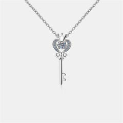 Key Shape Moissanite 925 Sterling Silver Necklace - 808Lush