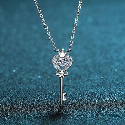 Key Shape Moissanite 925 Sterling Silver Necklace - 808Lush