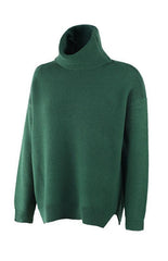 Knit Sweater Woman With Thick Thread, Long Sleeves And High Neck Pullover - 808Lush