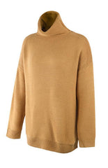 Knit Sweater Woman With Thick Thread, Long Sleeves And High Neck Pullover - 808Lush