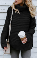 Knit Sweater Woman With Thick Thread, Long Sleeves And High Neck Pullover - 808Lush