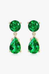 Lab-Grown Emerald Drop Earrings - 808Lush