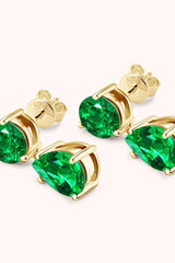 Lab-Grown Emerald Drop Earrings - 808Lush