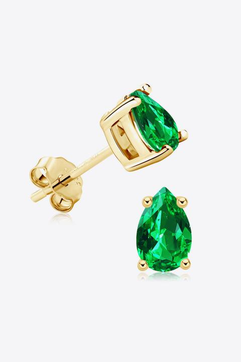 Lab-Grown Emerald Stud Earrings - 808Lush
