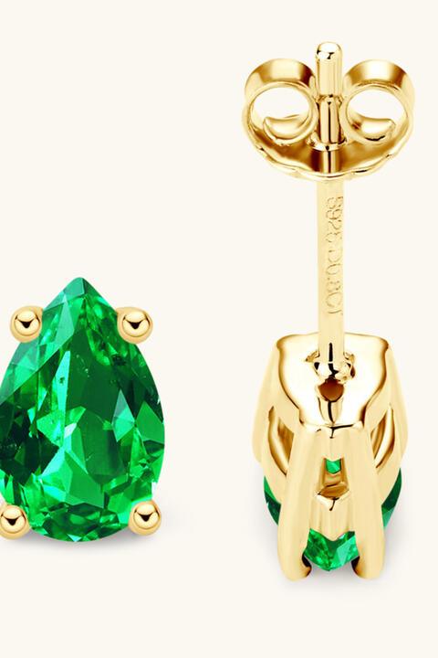 Lab-Grown Emerald Stud Earrings - 808Lush