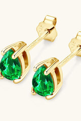 Lab-Grown Emerald Stud Earrings - 808Lush