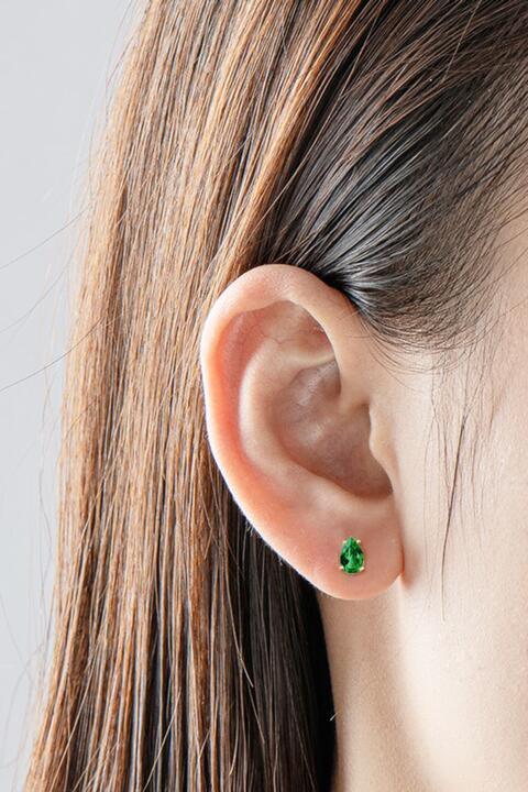 Lab-Grown Emerald Stud Earrings - 808Lush