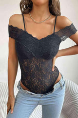 Lace Cold-Shoulder Bodysuit - 808Lush