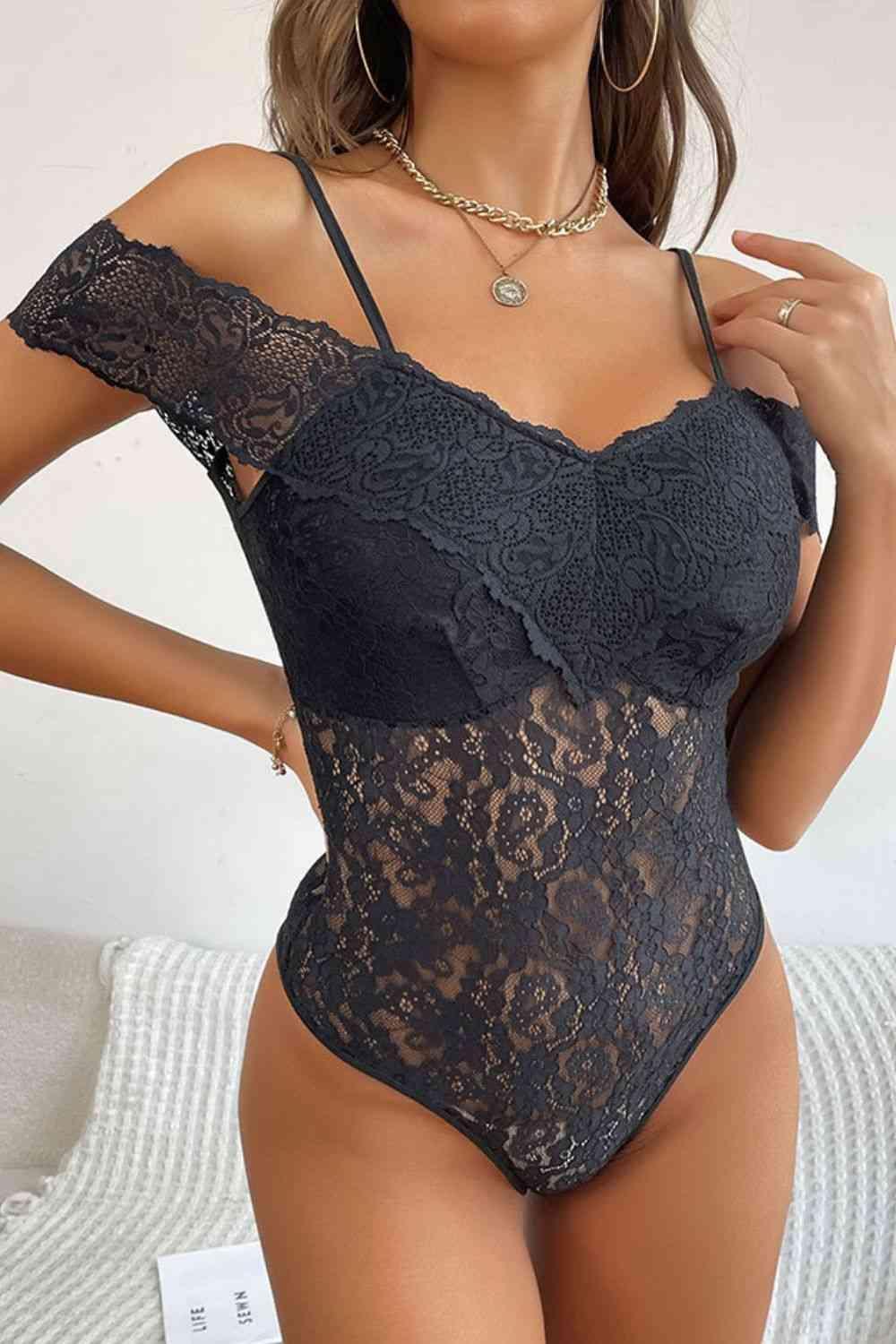 Lace Cold-Shoulder Bodysuit - 808Lush