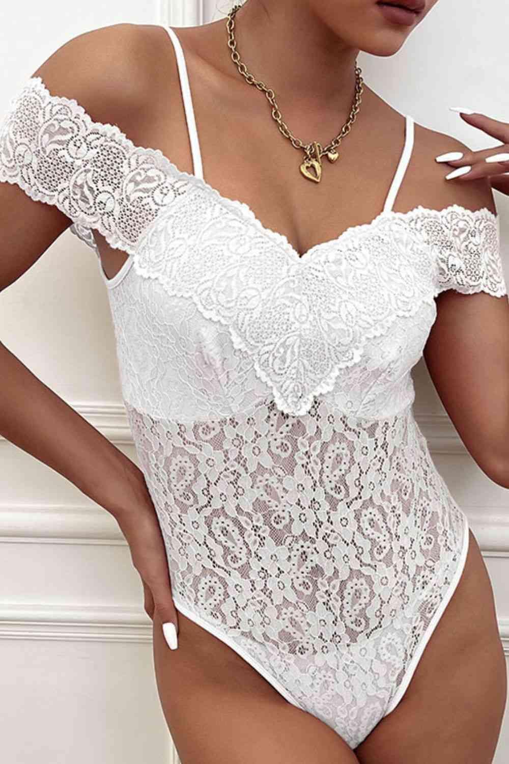 Lace Cold-Shoulder Bodysuit - 808Lush