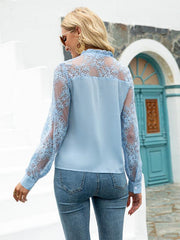 Lace long-sleeve top V-neck sexy women's clothing - 808Lush