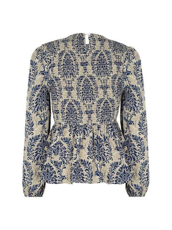 Ladies Round Neck Elegant Slim Long Sleeve Print - 808Lush