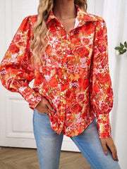 Ladies Printed Casual Vacation Loose Shirt Top - 808Lush