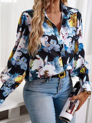 Ladies Printed Casual Vacation Loose Shirt Top - 808Lush