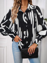 Ladies Printed Casual Vacation Loose Shirt Top - 808Lush