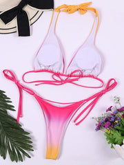 Ladies backless sexy gradient bikini - 808Lush