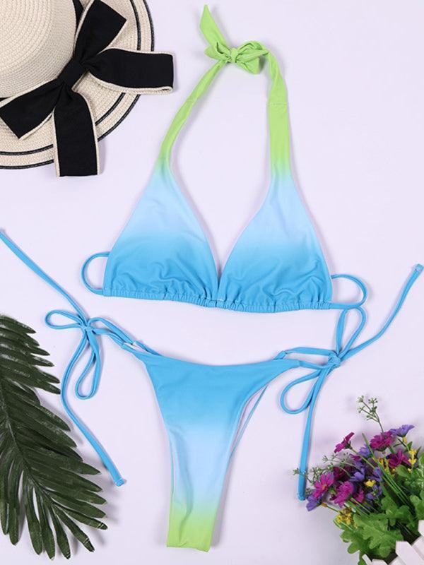 Ladies backless sexy gradient bikini - 808Lush