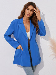 Lapel collar small suit mid-length long-sleeved blazer - 808Lush