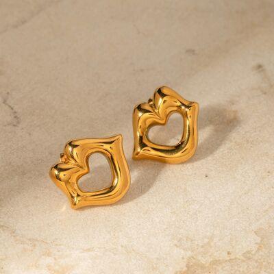 Lip 18K Gold-Plated Stud Earrings - 808Lush