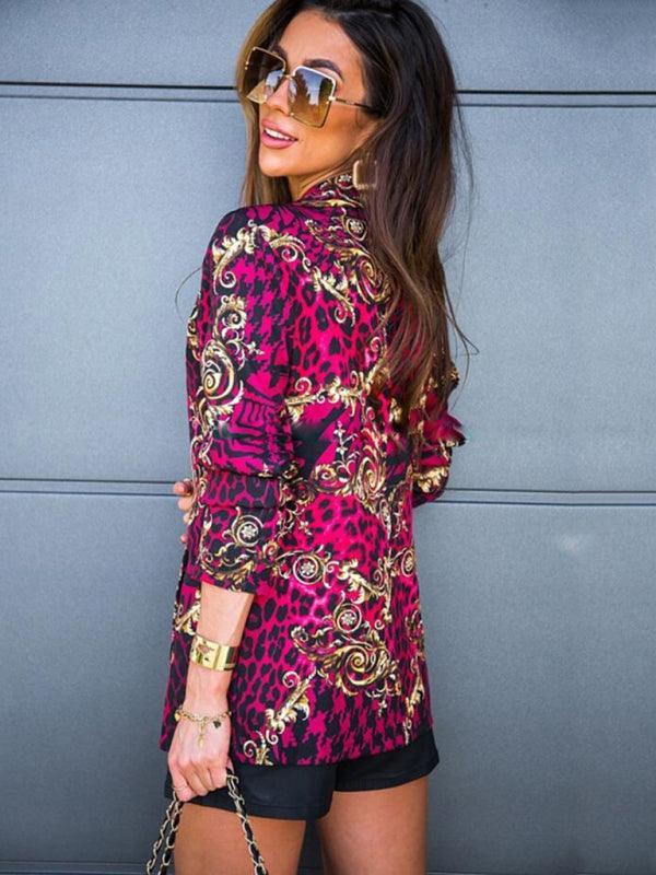 Long-sleeved lapel digital printed blazer - 808Lush