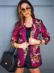 Long-sleeved lapel digital printed blazer - 808Lush