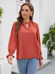 Long-sleeved tops V-neck casual loose chiffon tops for women - 808Lush