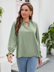 Long-sleeved tops V-neck casual loose chiffon tops for women - 808Lush