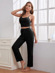 Loungewear Women's Waffle Knit Long Three-Piece Suit - 808Lush