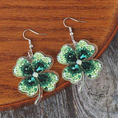 Lucky Clover Acrylic Dangle Earrings - 808Lush