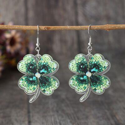 Lucky Clover Acrylic Dangle Earrings - 808Lush