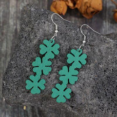 Lucky Clover Wooden Dangle Earrings - 808Lush