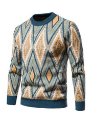 Men's Christmas crew neck diamond jacquard sweater - 808Lush