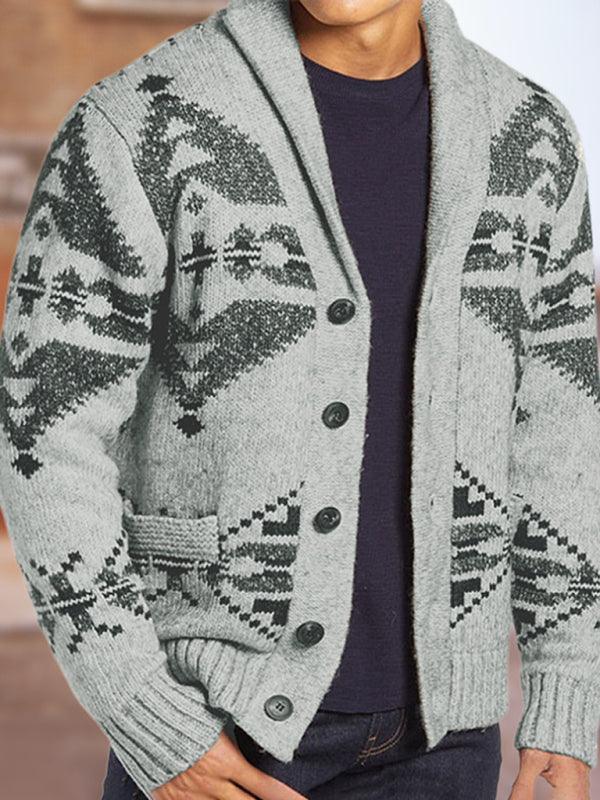 Men's Christmas jacquard sweater button cardigan sweater - 808Lush