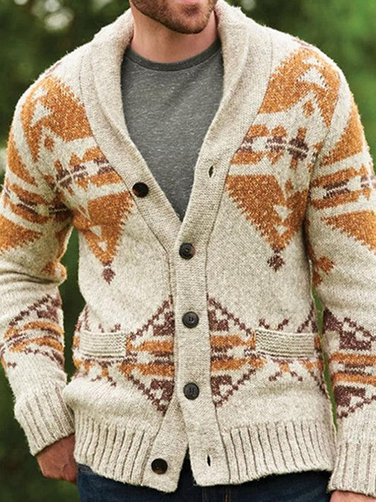 Men's Christmas jacquard sweater button cardigan sweater - 808Lush