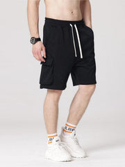 Men's Contrasting Color Stitching Woven Casual Shorts - 808Lush