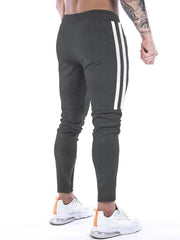 Men's Contrasting Stripe Zippered Training Sweatpants - 808Lush