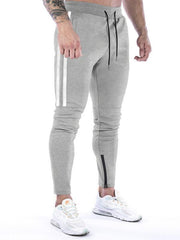 Men's Contrasting Stripe Zippered Training Sweatpants - 808Lush