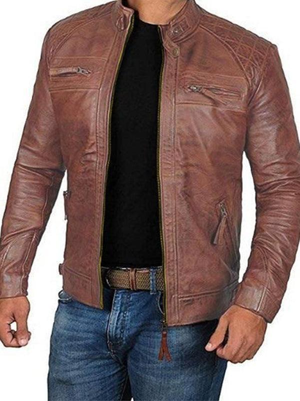 Men's Fashion Classic Leather Jacket - 808Lush