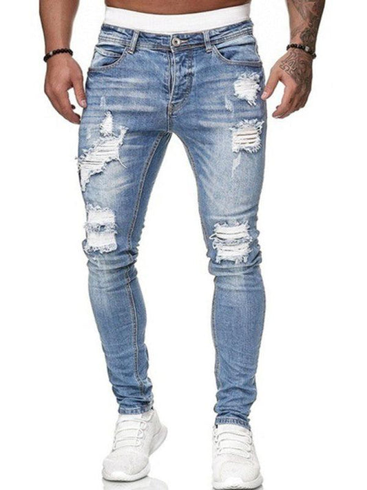 Men's Fashion Ripped Slim Skinny Jeans - 808Lush