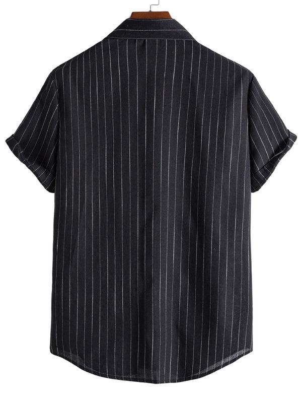 Men's Fashion Trend Casual Striped Short Sleeve Shirt - 808Lush