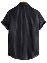 Men's Fashion Trend Casual Striped Short Sleeve Shirt - 808Lush