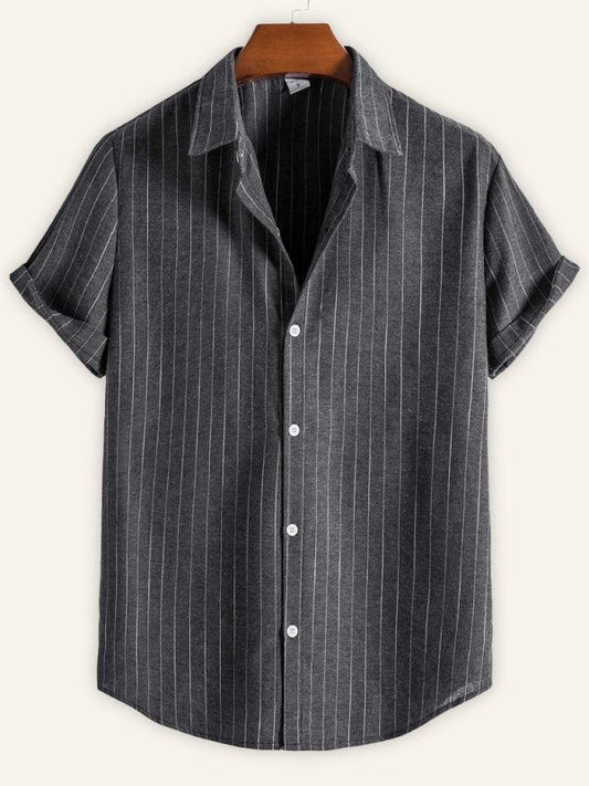 Men's Fashion Trend Casual Striped Short Sleeve Shirt - 808Lush