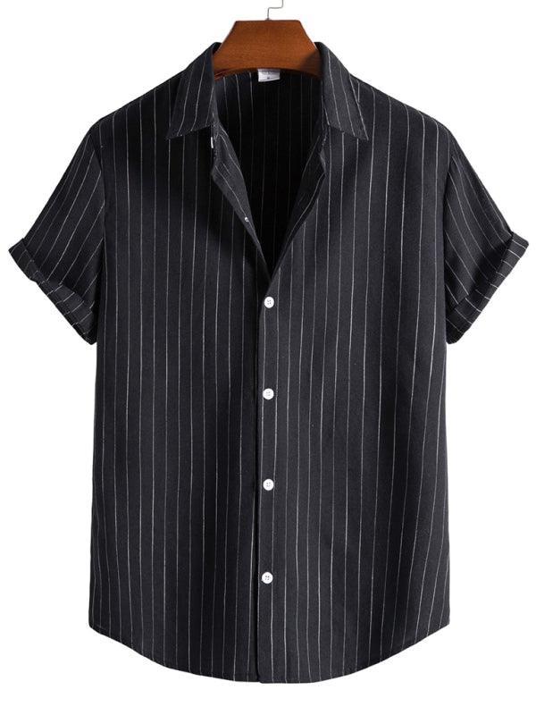 Men's Fashion Trend Casual Striped Short Sleeve Shirt - 808Lush