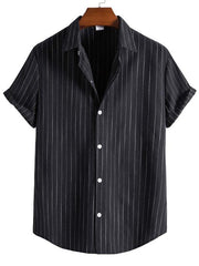 Men's Fashion Trend Casual Striped Short Sleeve Shirt - 808Lush