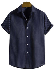 Men's Fashion Trend Casual Striped Short Sleeve Shirt - 808Lush