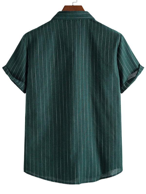 Men's Fashion Trend Casual Striped Short Sleeve Shirt - 808Lush