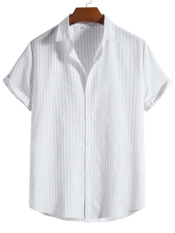 Men's Fashion Trend Casual Striped Short Sleeve Shirt - 808Lush