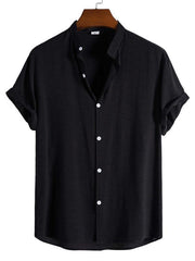 Men's Fashion Trendy Casual Short Sleeve Stand Collar Shirt - 808Lush