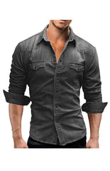 Men's Fashion Versatile Denim Shirt - 808Lush